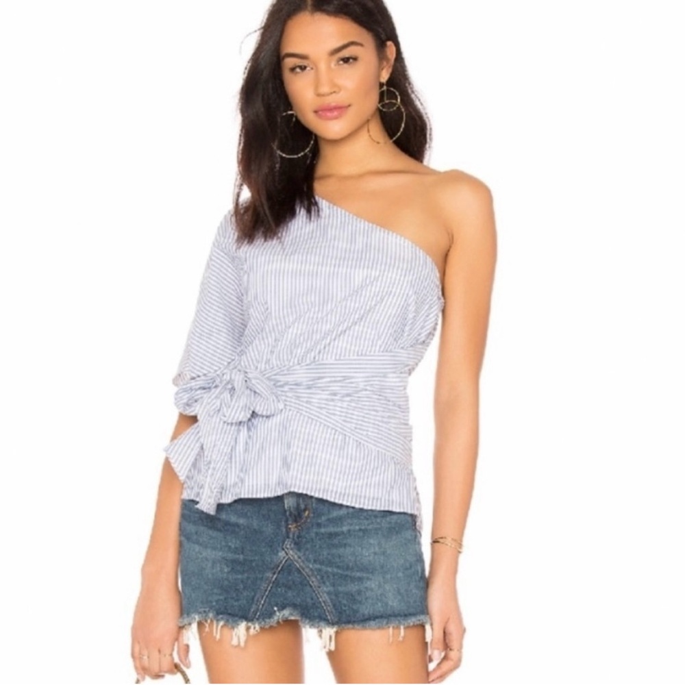 1. State 💙 One Sleeve Striped Top
